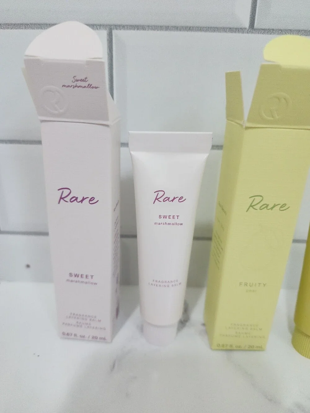 Rare Beauty Fragrance Layering Balm Bundle: Sweet Marshmallow & Fruity Pear